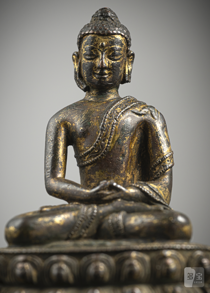 A GILT-COPPER FIGURE OF BUDDHA SHAKYAMUNI - 图5